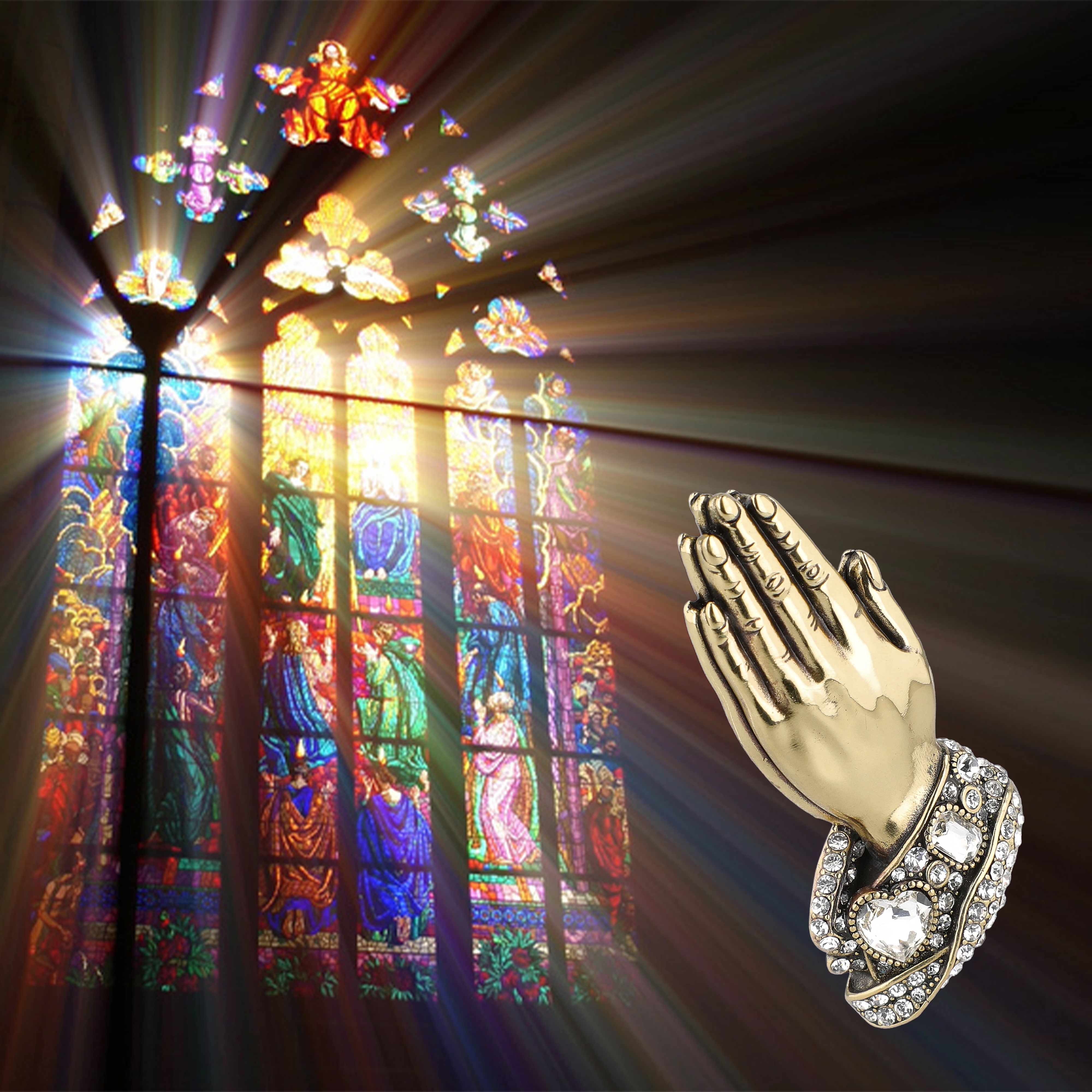 HEIDI DAUS® “A Sparkling Prayer” Hands of Hope Pin/Brooch