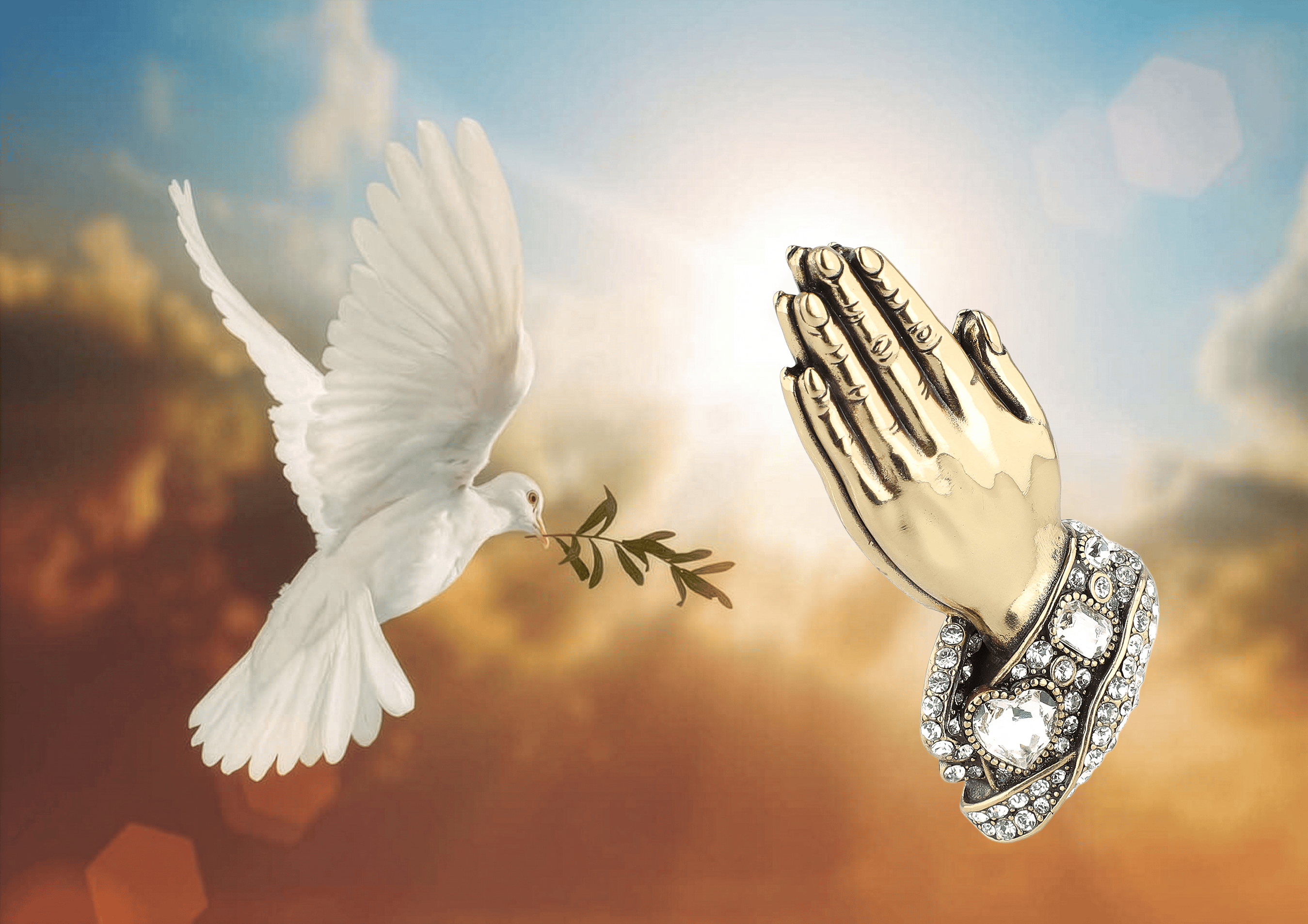 HEIDI DAUS® “A Sparkling Prayer” Hands of Hope Pin/Brooch