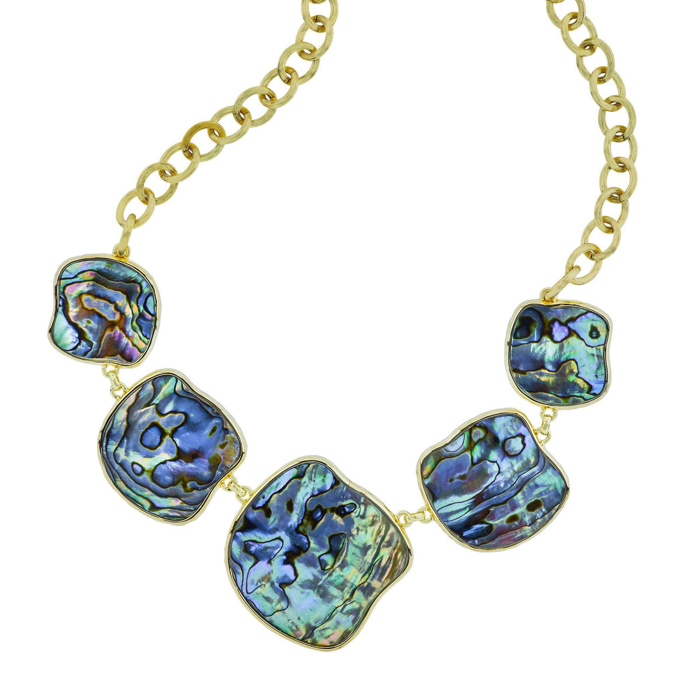 Harlow & Dylan By HEIDI DAUS®"Abalone Waves" Organic Shaped Station Necklace