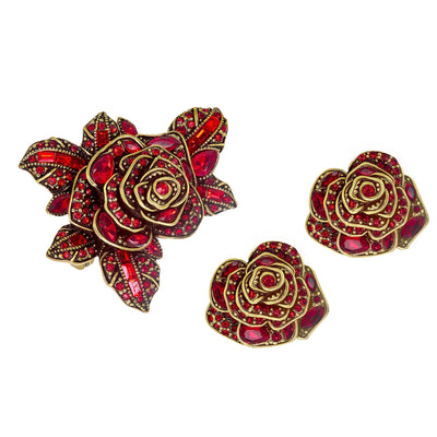 HEIDI DAUS®"Showered With Flowers" Crystal Pin & Earring Set