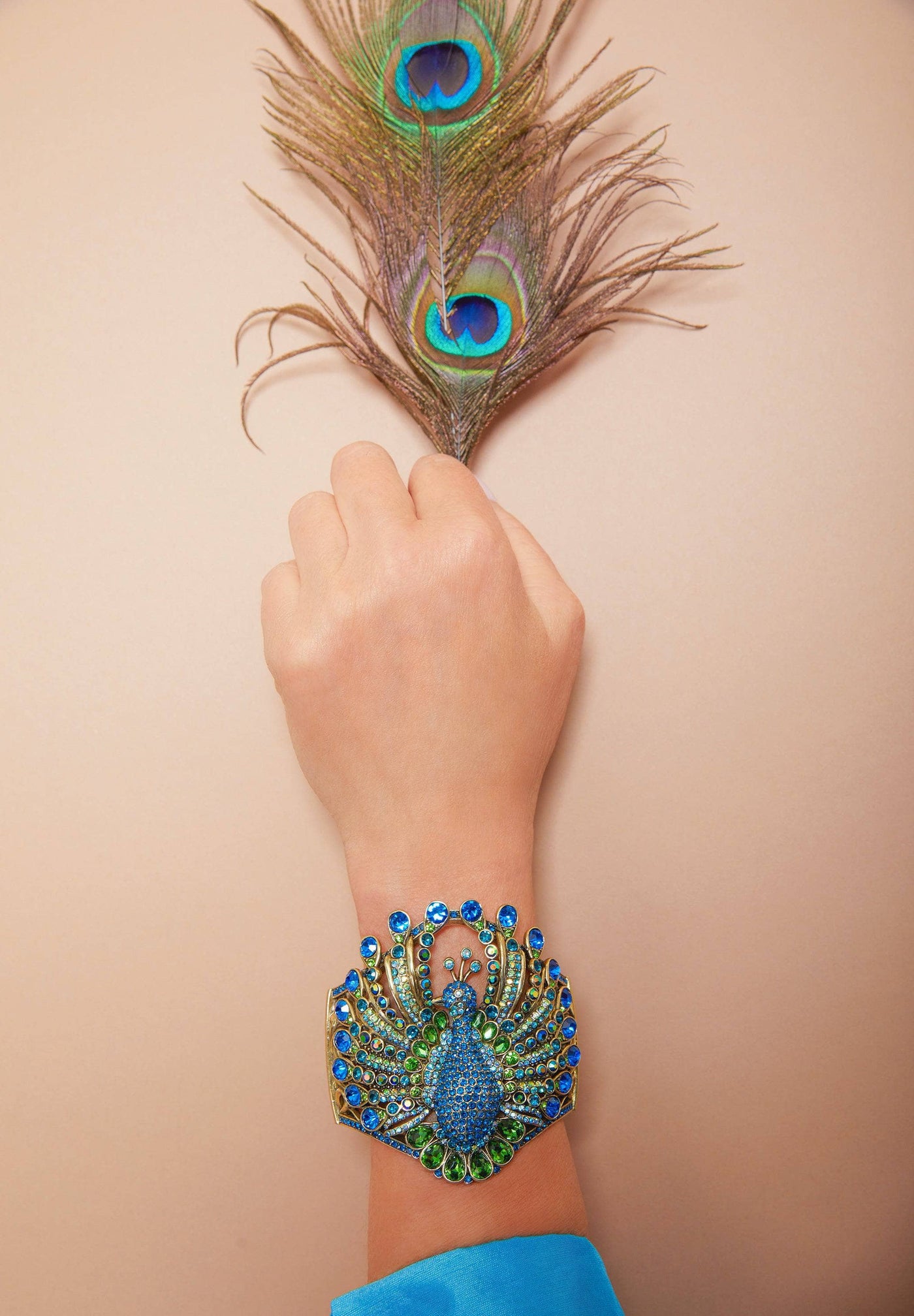 HEIDI DAUS® "Peacock Royale" Crystal Peacock Bracelet