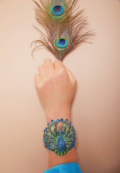 HEIDI DAUS® "Peacock Royale" Crystal Peacock Bracelet