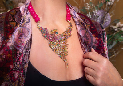 HEIDI DAUS® "Phoenix Reborn" Beaded Crystal Bird Necklace