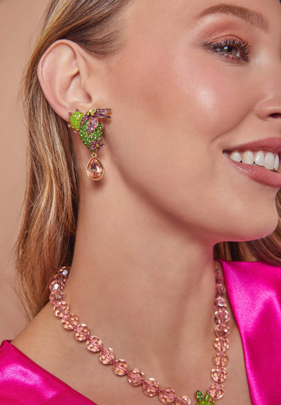 HEIDI DAUS® "Pretty Prickly Pear" Enamel & Crystal Cactus  Dangle Earrings