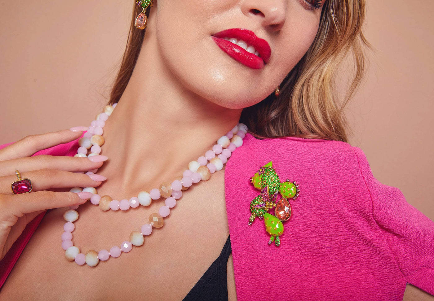 HEIDI DAUS® "Pretty Prickly Pear" Enamel & Crystal Cactus Pin