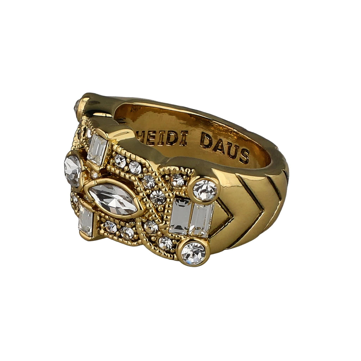 HEIDI DAUS®"It's A Fine Line" Crystal Art Deco Ring