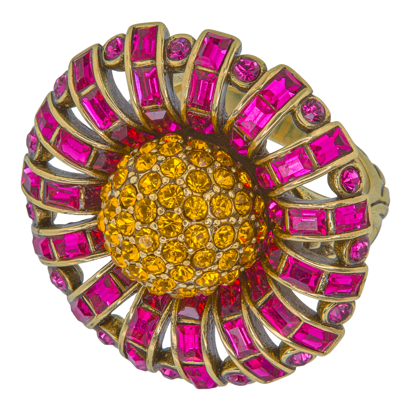 HEIDI DAUS®"Dazzling Dahlia" Crystal Floral Ring