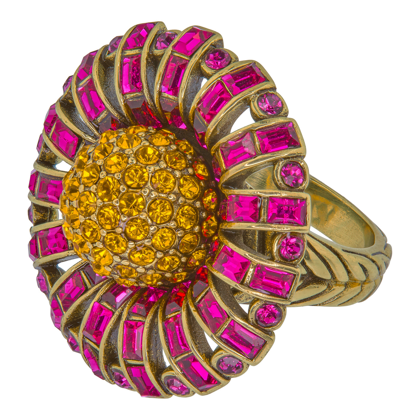 HEIDI DAUS®"Dazzling Dahlia" Crystal Floral Ring