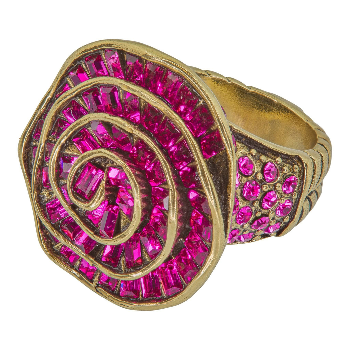 HEIDI DAUS®"Baguette Rose" Crystal Floral Ring