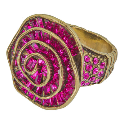 HEIDI DAUS®"Baguette Rose" Crystal Floral Ring