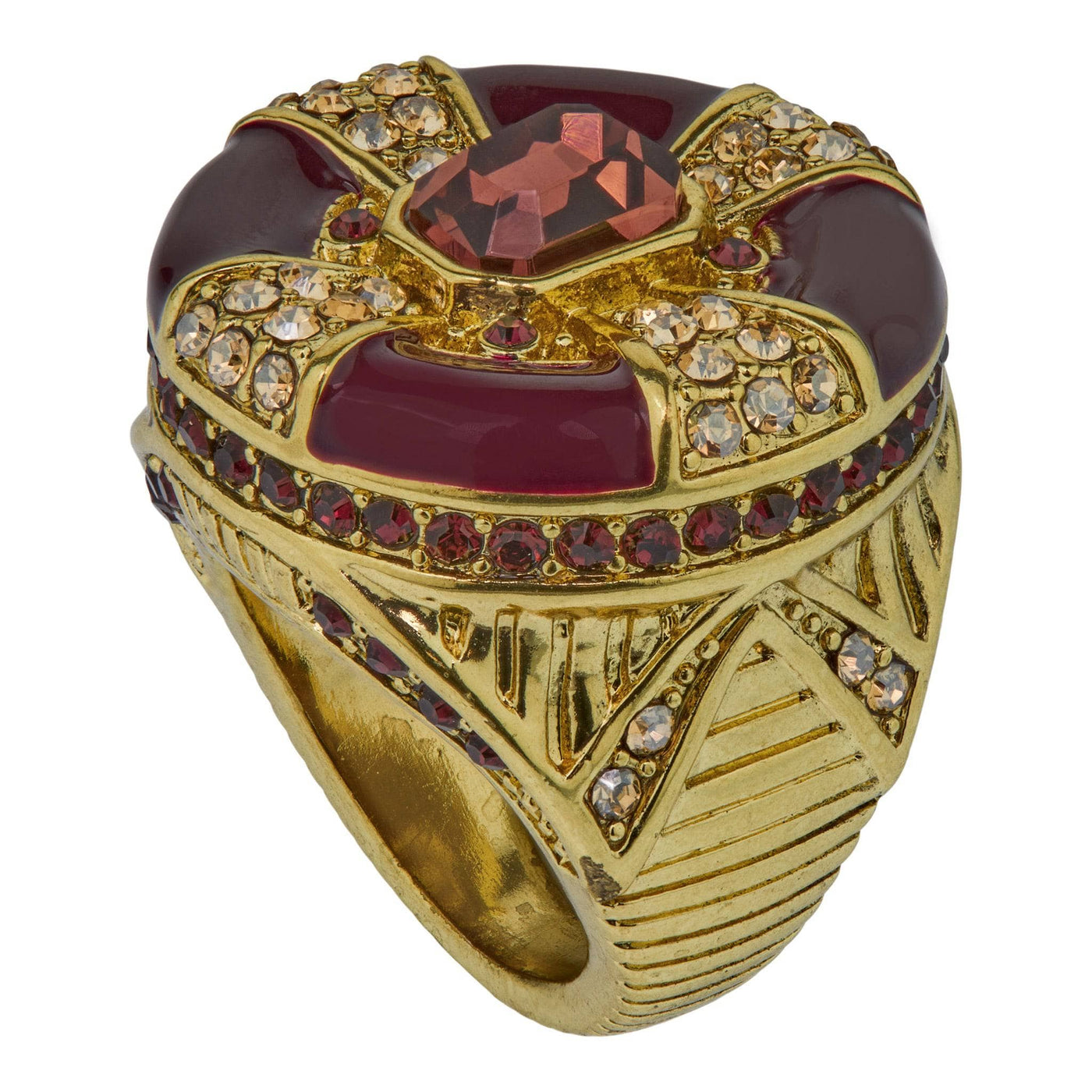 HEIDI DAUS® "Newport Chic Grande" Enamel & Crystal Deco Ring