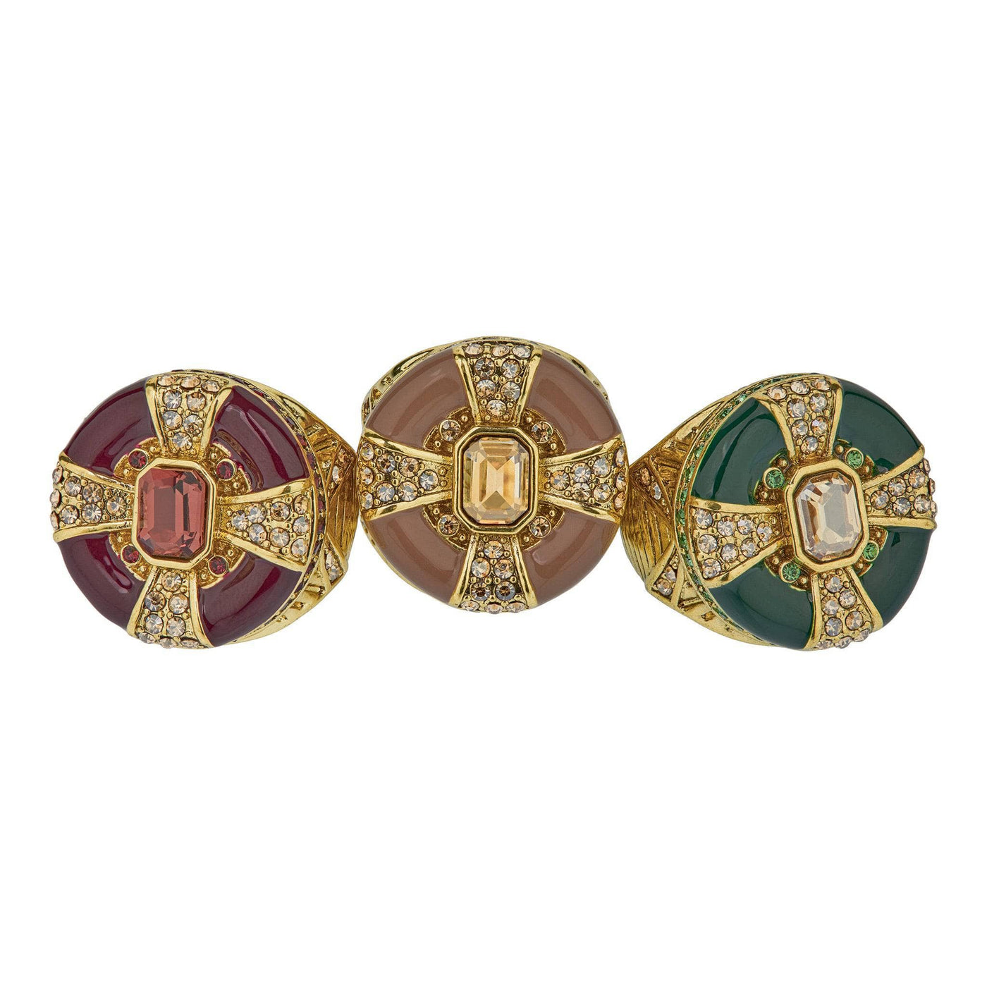 HEIDI DAUS® "Newport Chic Grande" Enamel & Crystal Deco Ring
