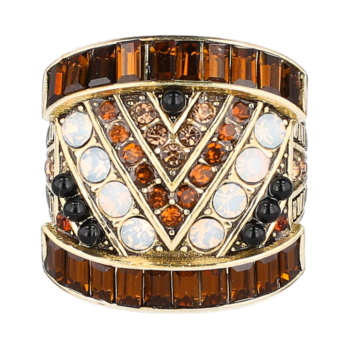 HEIDI DAUS "Unconventional Elegance" Crystal Art Deco Ring