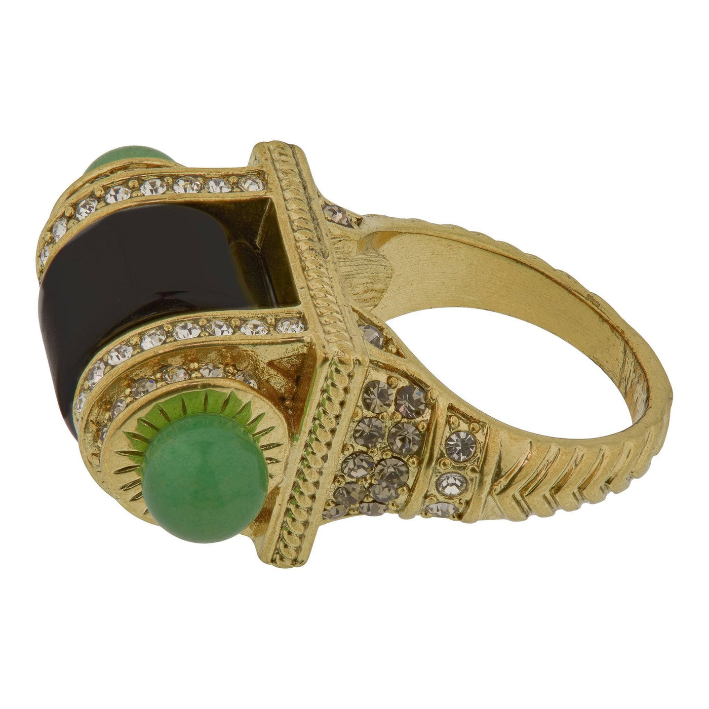 HEIDI DAUS® "Eclectic Combo" Crystal & Enamel Art Deco Ring
