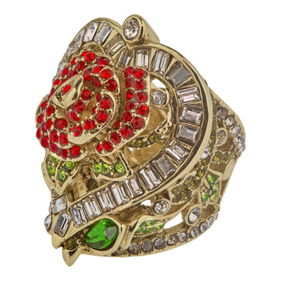 HEIDI DAUS®"Red Queen" Crystal Heart Floral Ring