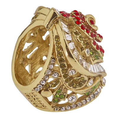 HEIDI DAUS®"Red Queen" Crystal Heart Floral Ring