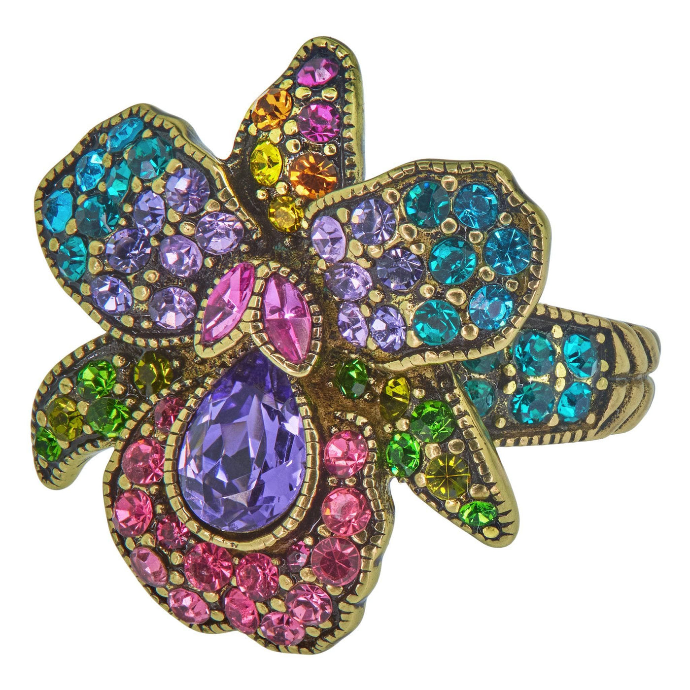 HEIDI DAUS®"Rio Beauty" Crystal Floral Ring