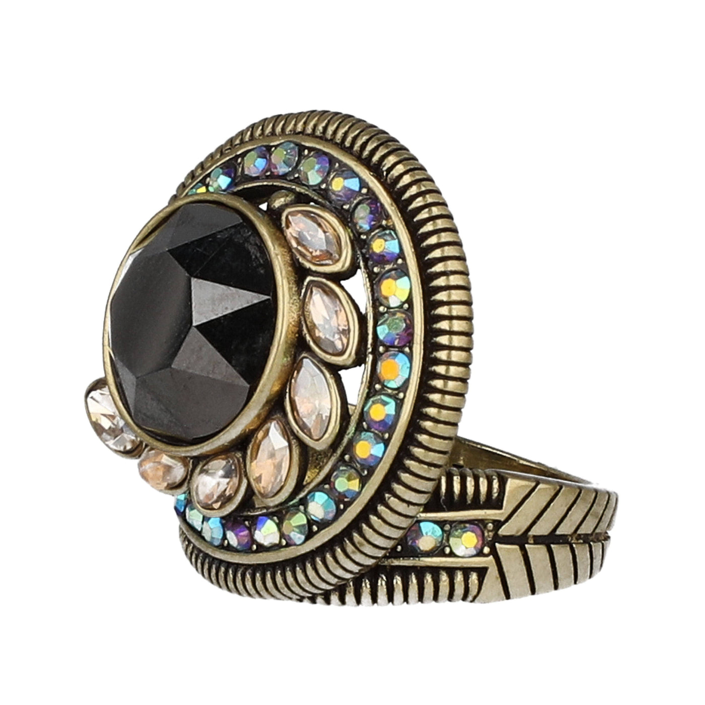 HEIDI DAUS®"Swirl Happy" Art Deco Statement Ring