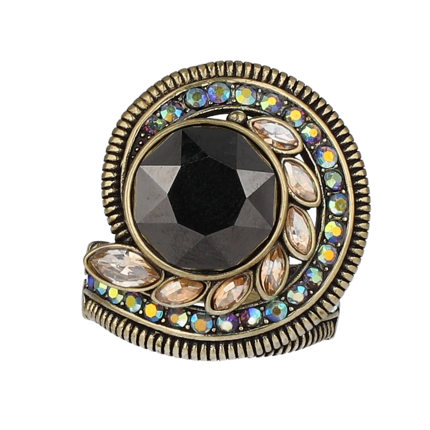 HEIDI DAUS®"Swirl Happy" Art Deco Statement Ring