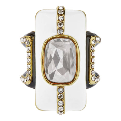 HEIDI DAUS®"New Century" Crystal & Enamel Deco Ring