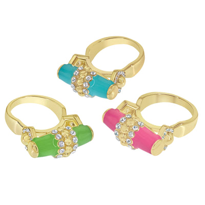 Heidi Daus®"Slim Pickens" Crystal & Enamel Ring