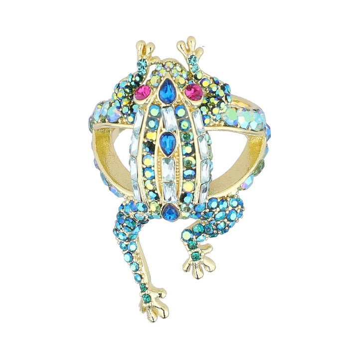 HEIDI DAUS® "Leap Into Luxury" Crystal Frog Ring