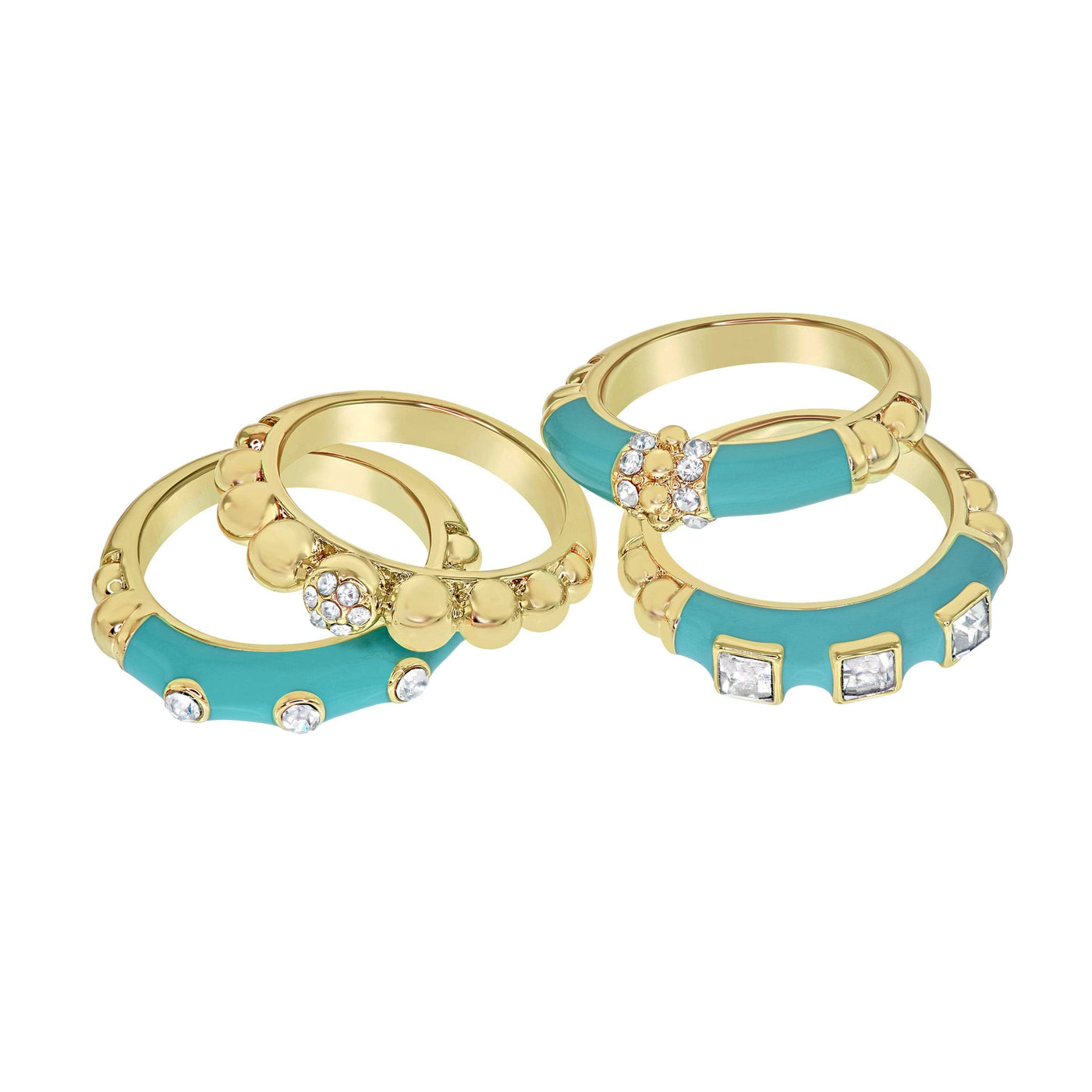 Heidi Daus®"Slim Pickens"Crystal & Enamel 4 Piece Ring Set