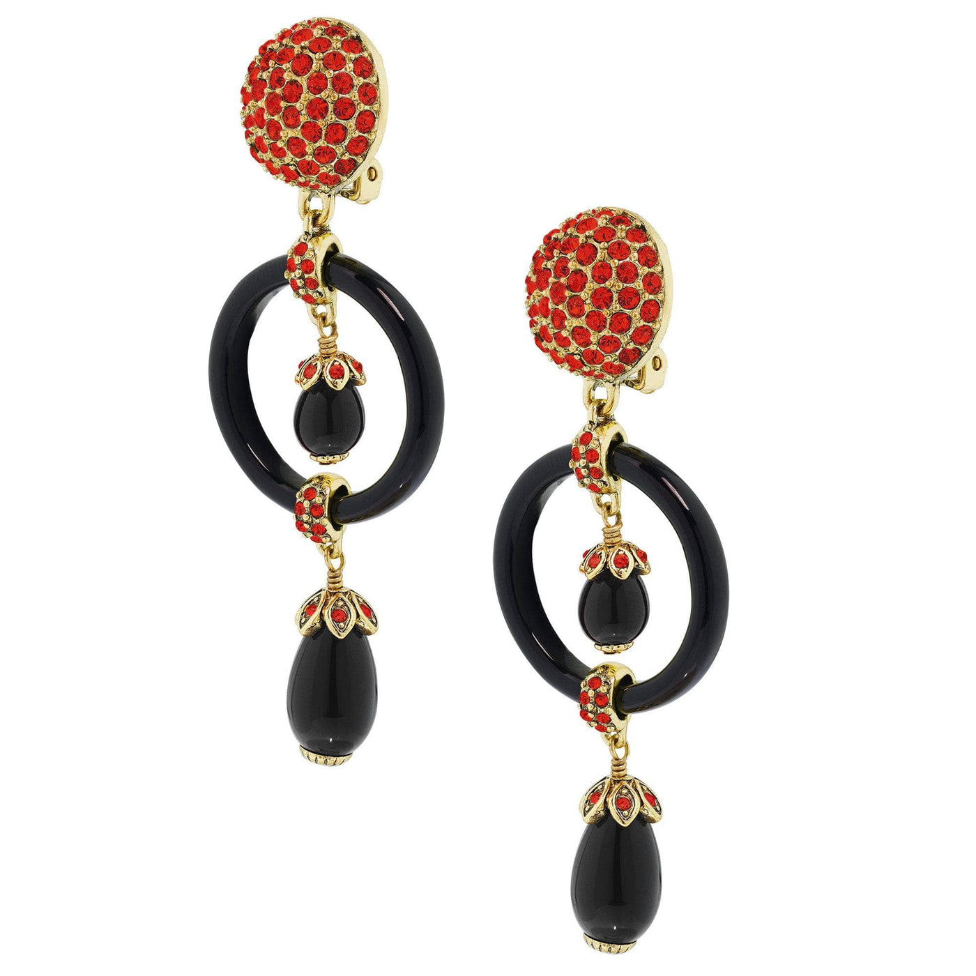 Heidi Daus® "Triple Threat" Resin Beaded Crystal Drop Earring