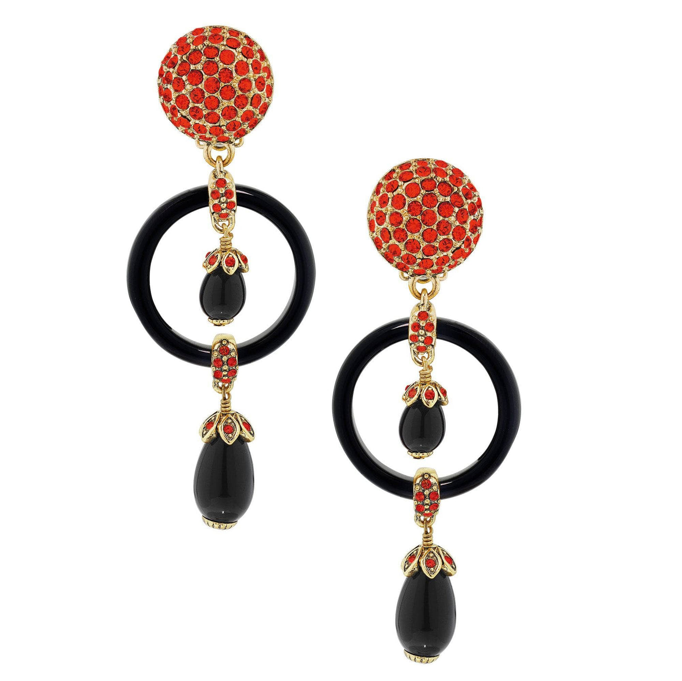 Heidi Daus® "Triple Threat" Resin Beaded Crystal Drop Earring