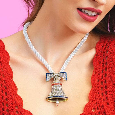 Heidi Daus®"Ring My Bell" Crystal Patriotic Liberty Bell Pin