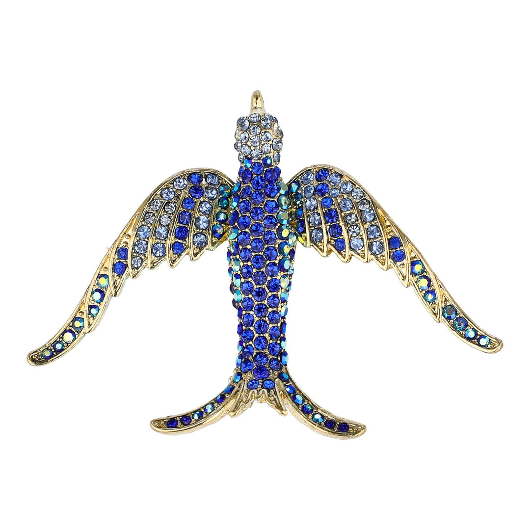 HEIDI DAUS®"Swallow Lariat" Beaded Crystal Bird Necklace pin &amp; Earrings Set