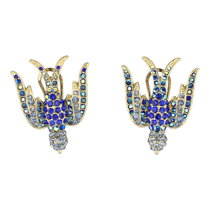 HEIDI DAUS®"Swallow Lariat" Beaded Crystal Bird Necklace pin &amp; Earrings Set