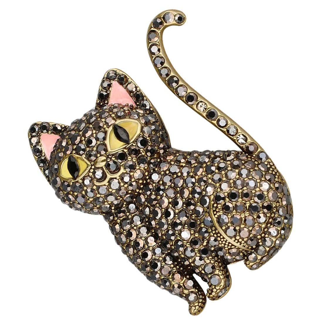 Heidi Daus® “Trick-or-Treat Sparkle Trio” Halloween Crystal Pin/Brooch Set – Raven, Cat & Spider