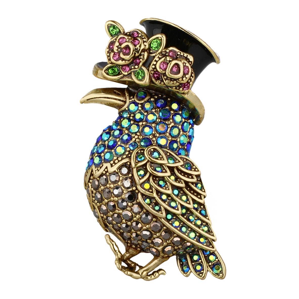 Heidi Daus® “Trick-or-Treat Sparkle Trio” Halloween Crystal Pin/Brooch Set – Raven, Cat & Spider