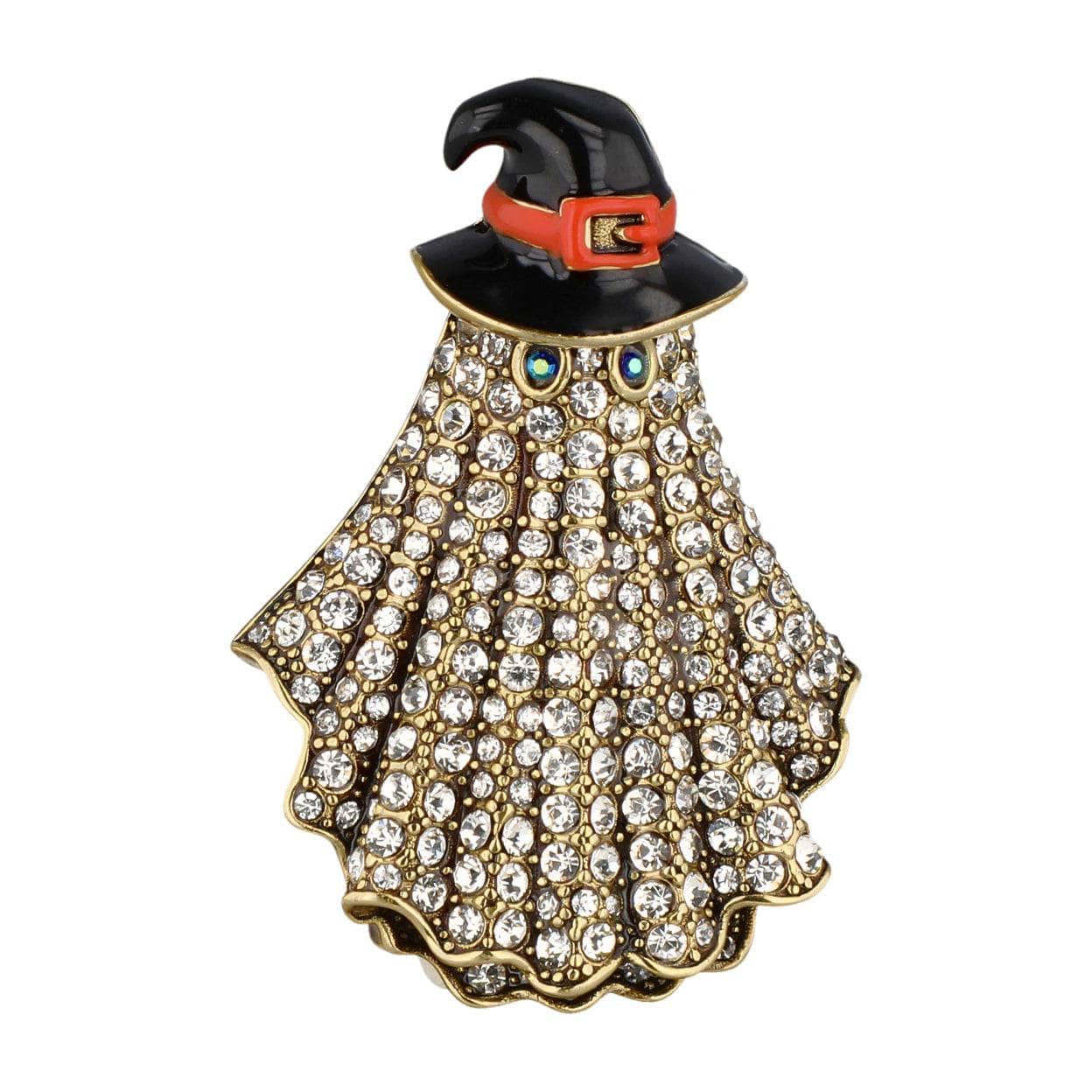 Heidi Daus® “Haunted Harvest Sparkle Trio” Halloween Crystal Pin/Brooch Set – Pumpkin, Ghost & Bat