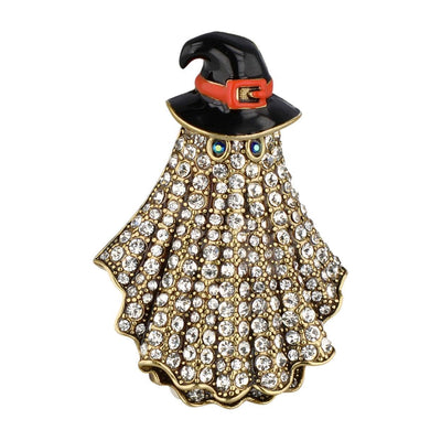 Heidi Daus® “Haunted Harvest Sparkle Trio” Halloween Crystal Pin/Brooch Set – Pumpkin, Ghost & Bat