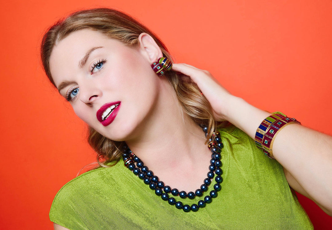 Heidi Daus®"Color Crazy" Crystal &amp; Enamel Bangle Deco Bracelet HEIDI DAUS®