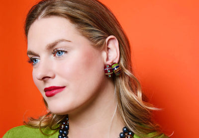 Heidi Daus® "Color Crazy" Crystal & Enamel Hoop Earrings