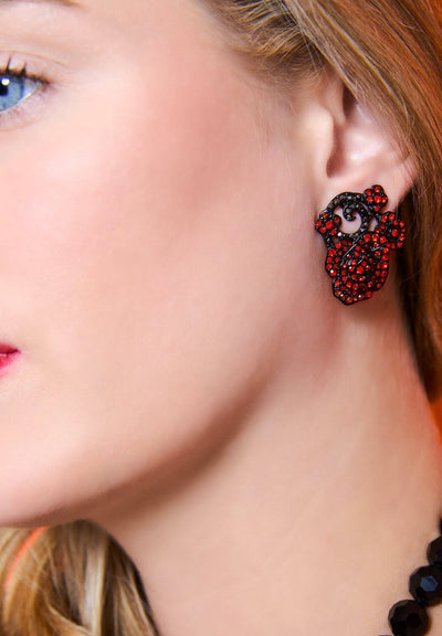 HEIDI DAUS®"Love And Roses" Crystal Floral Button Earrings