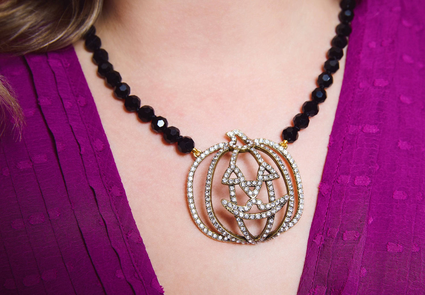 Heidi Daus®"Jackie-O’" Beaded Crystal Pumpkin Necklace