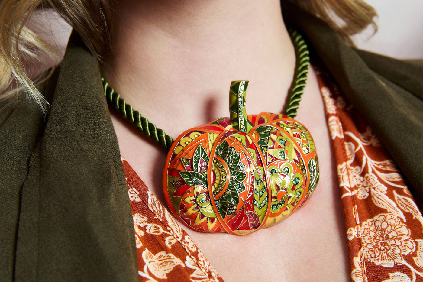 Heidi Daus® "Pastiche" Crystal & Enamel Pumpkin Pin