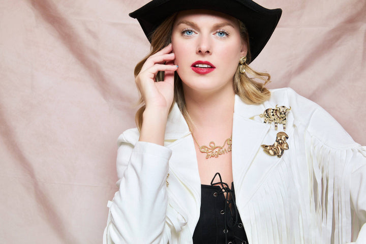 Heidi Daus®"Rodeo Rhapsody" Crystal &amp; Enamel Boots Pin HEIDI DAUS®