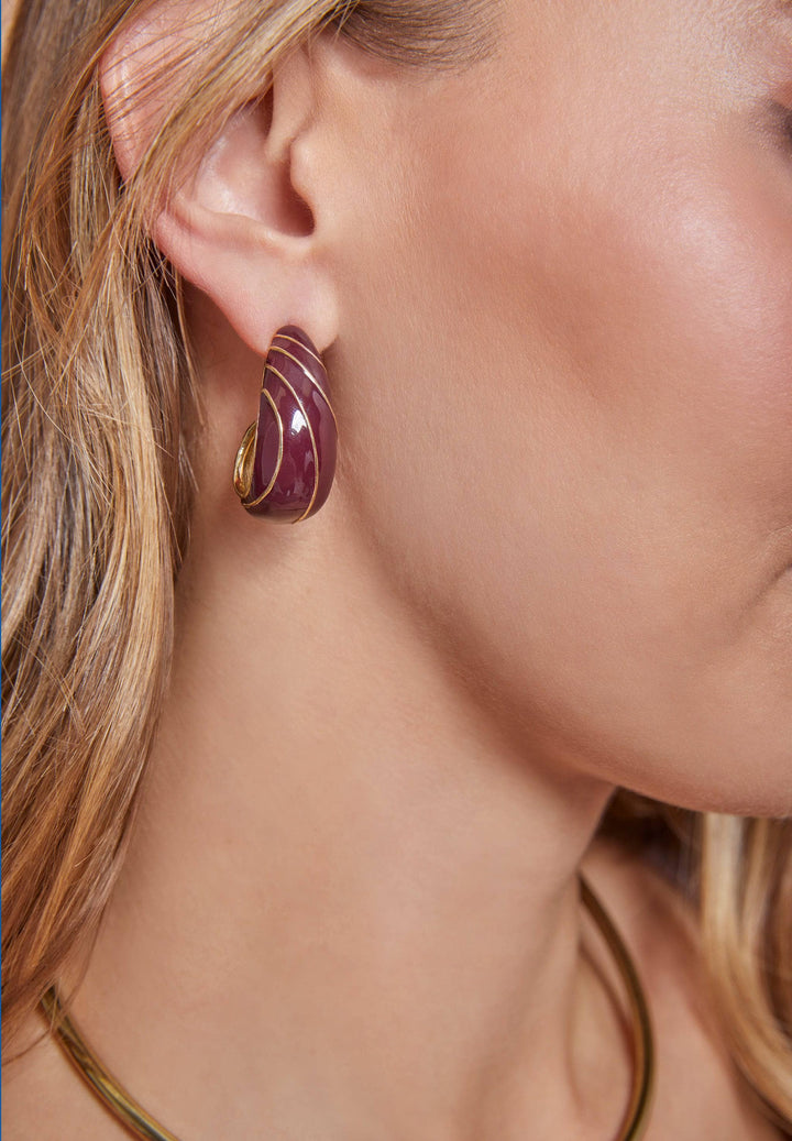 HEIDI DAUS®"The Perfect Wave" Enamel  Half Hoop Earrings HEIDI DAUS®
