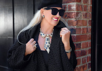 HEIDI DAUS® "To Tie For" Beaded Crystal & Enamel Art Deco Necklace