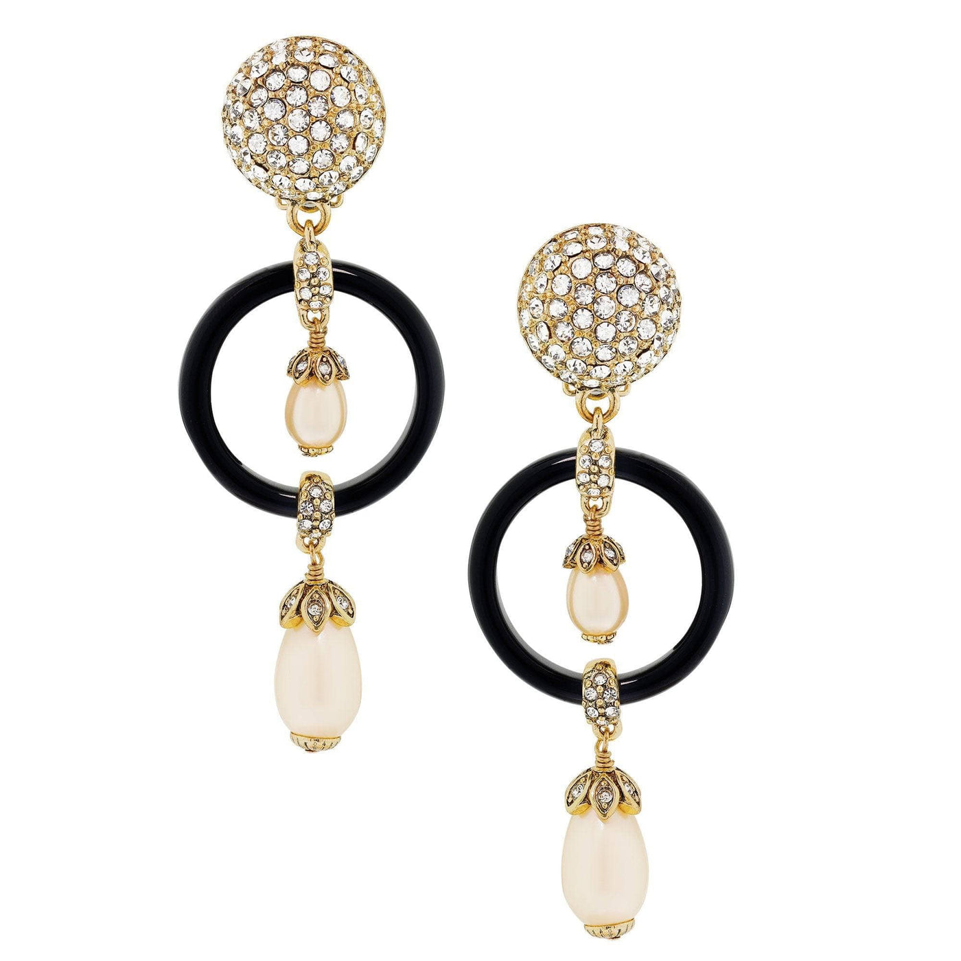 Heidi Daus® "Triple Threat" Resin Beaded Crystal Drop Earring