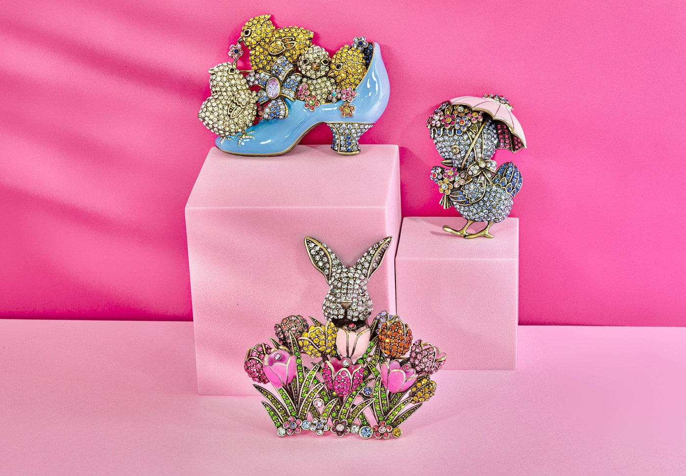 HEIDI DAUS®"Chicks Love Shoes" Crystal & Enamel Easter Pin