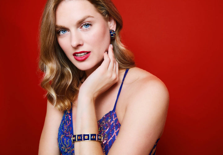 Heidi Daus®"Color Crazy" Crystal &amp; Enamel Bangle Deco Bracelet HEIDI DAUS®