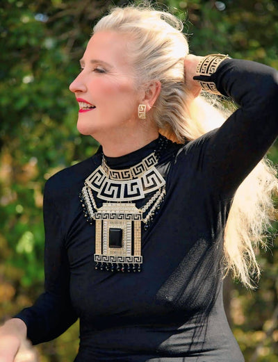 HEIDI DAUS® "Fabulous Greek Key" Crystal Statement Cuff Bracelet