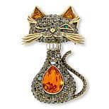 HEIDI DAUS® "In The Wink Of An Eye" Crystal Cat Pin HEIDI DAUS®
