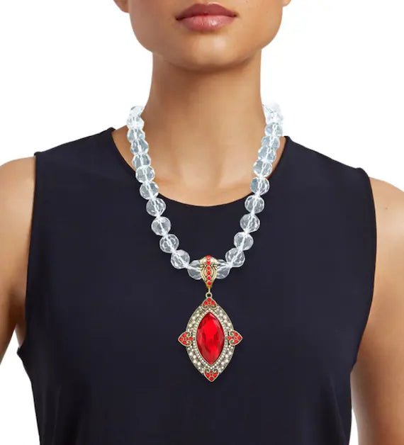 HEIDI DAUS®"Hearts Of Marquise" Beaded Crystal Heart Necklace